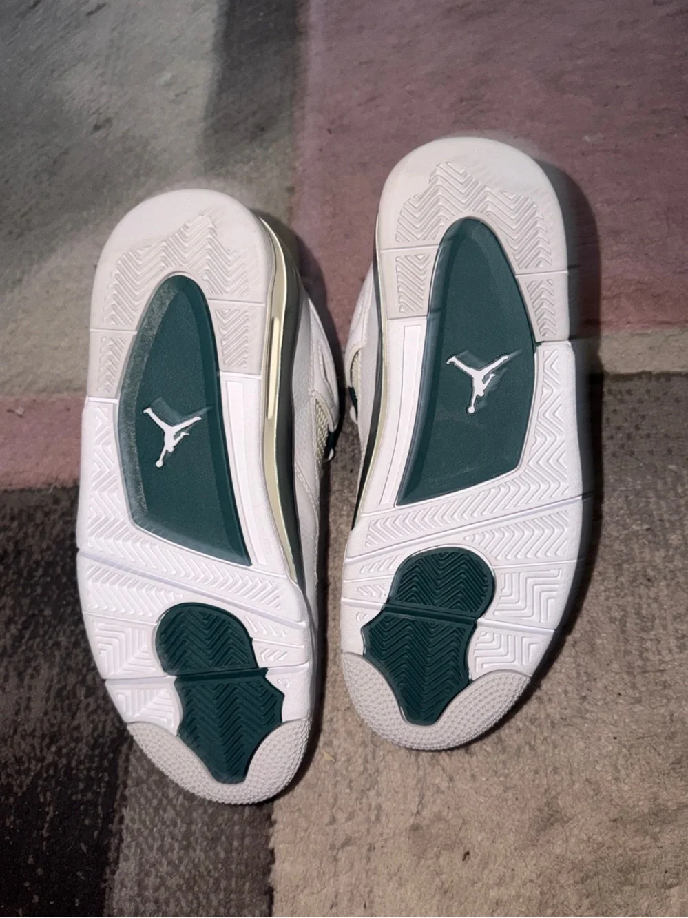 Jordan Retro Athletic Sneakers in White and Teal